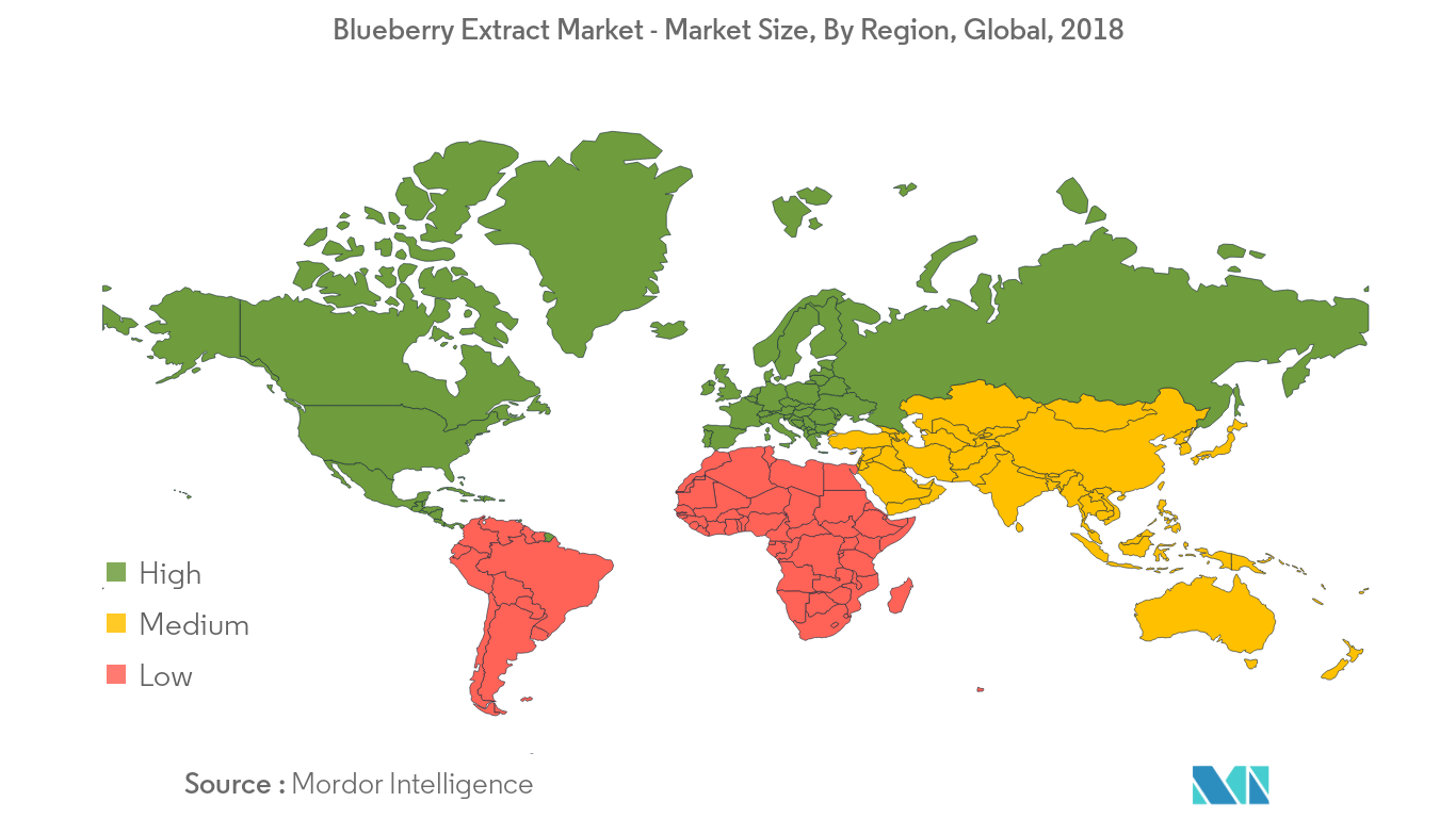 Blueberry Extract Market: Market Size, By Region, Global, 2018